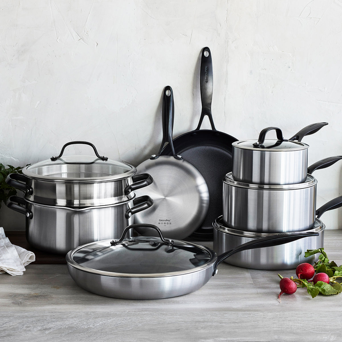 13 Piece Pots and Pans Set - Safe Nonstick Kitchen Cookware with