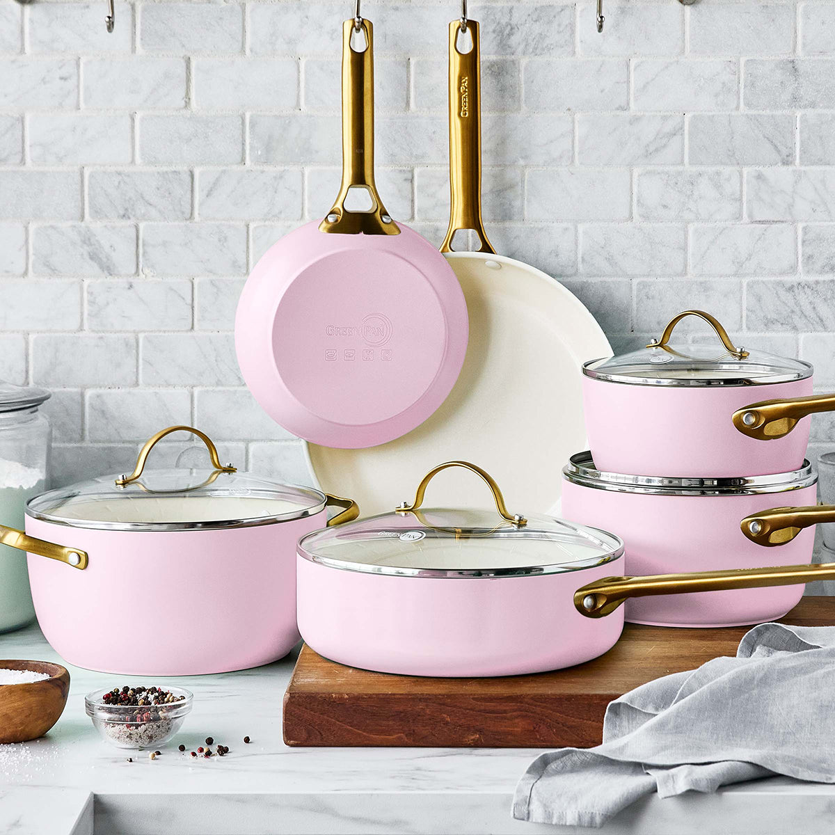 Reserve Ceramic Nonstick 10-Piece Cookware Set | Blush