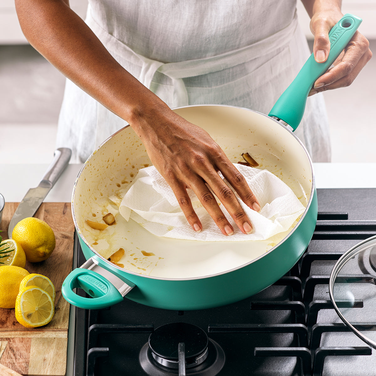 Rio Ceramic Nonstick 5-Quart Sauté Pan with Lid | Turquoise