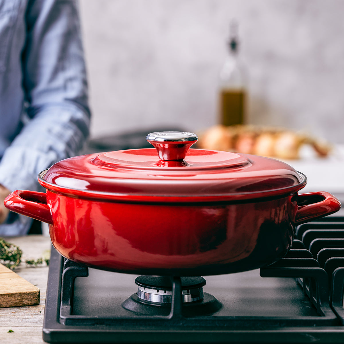 Merten & Storck Enameled Iron 1873 Braiser, 4-Quart | Foundry Red