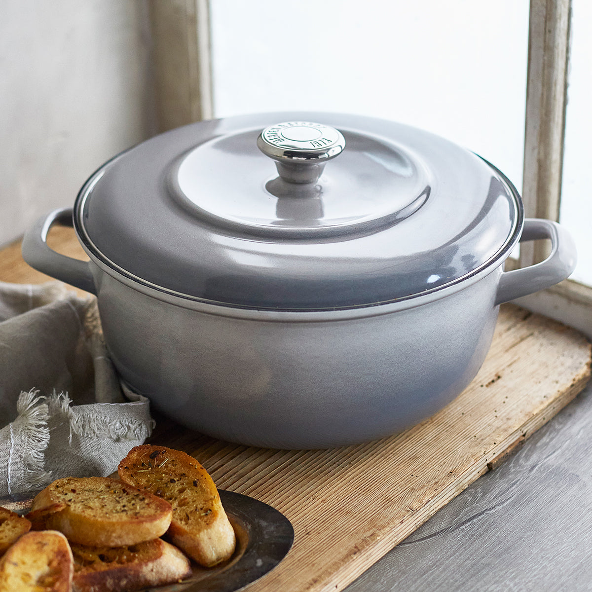 Merten & Storck Enameled Iron 1873 Dutch Oven, 5.3-Quart | Cloud Gray