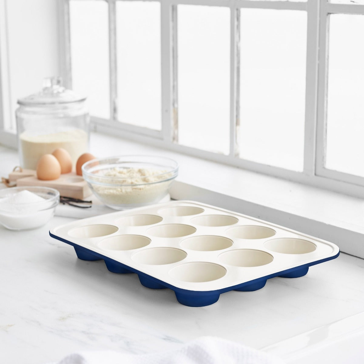 GreenLife Ceramic Nonstick Muffin Pan | Navy