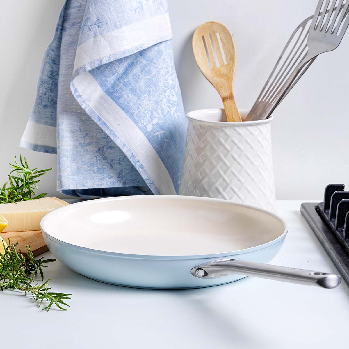  GreenPan Padova Hard Anodized Healthy Ceramic Nonstick, 11  Grill Pan, PFAS-Free, Dishwasher Safe, Light Blue: Home & Kitchen