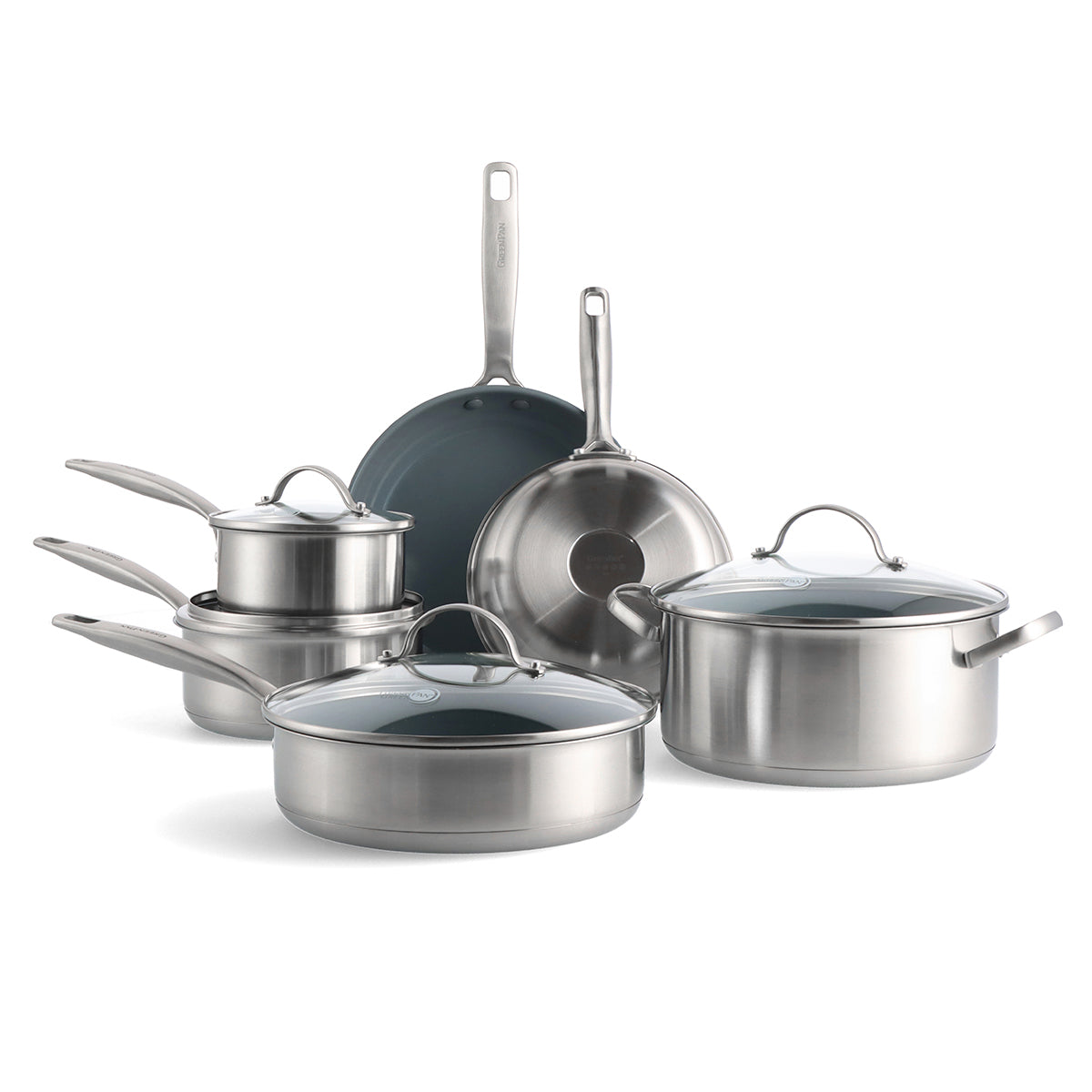 Treviso Ceramic Nonstick Stainless Steel 10-Piece Cookware Set