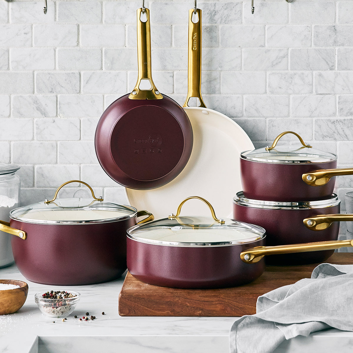 Reserve Ceramic Nonstick 10-Piece Cookware Set | Merlot