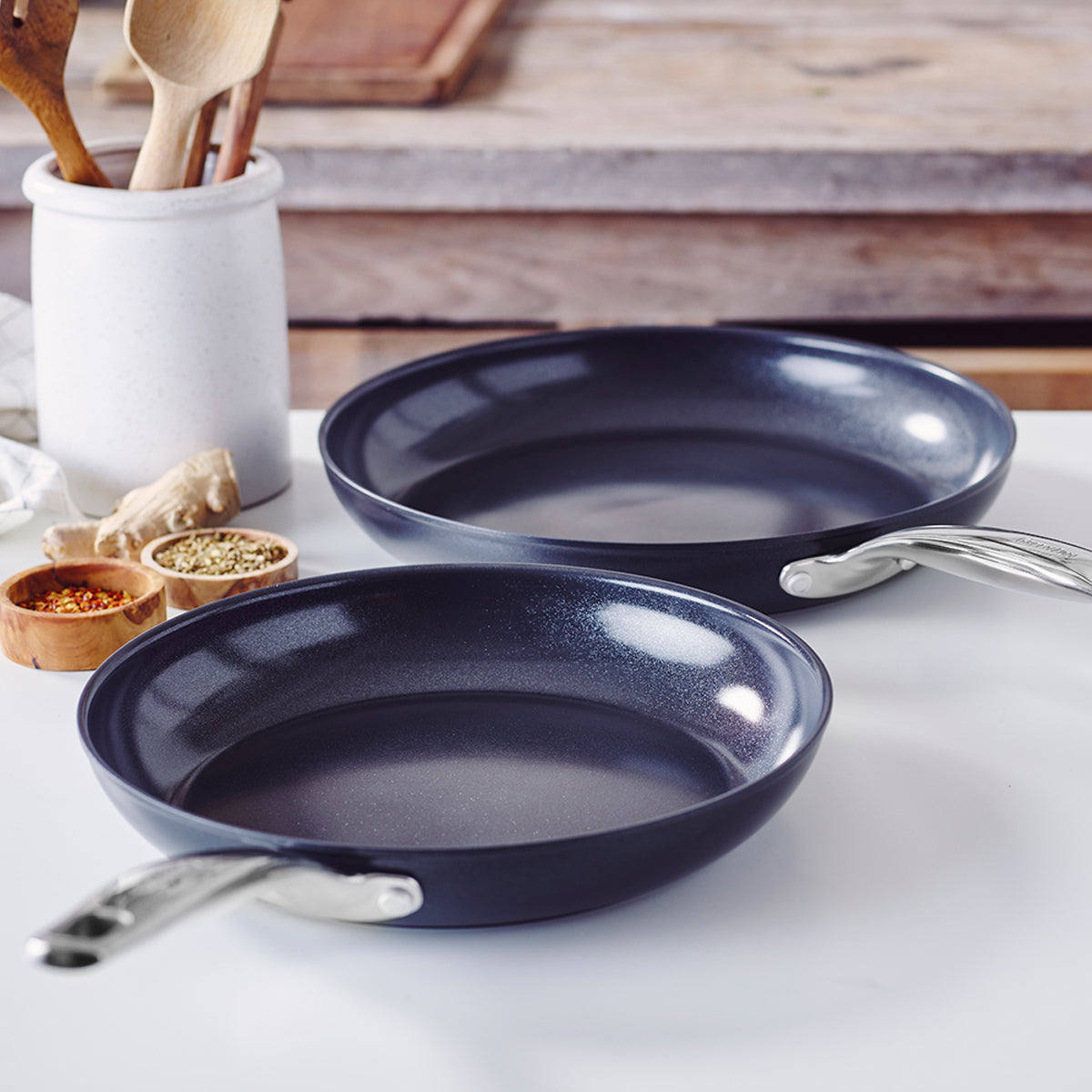 Chatham Black Ceramic Nonstick 10" and 12" Frypan Set