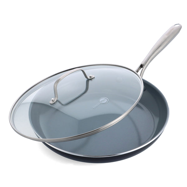 GreenPan Greenwich 12 Stainless Steel Frypan with Lid