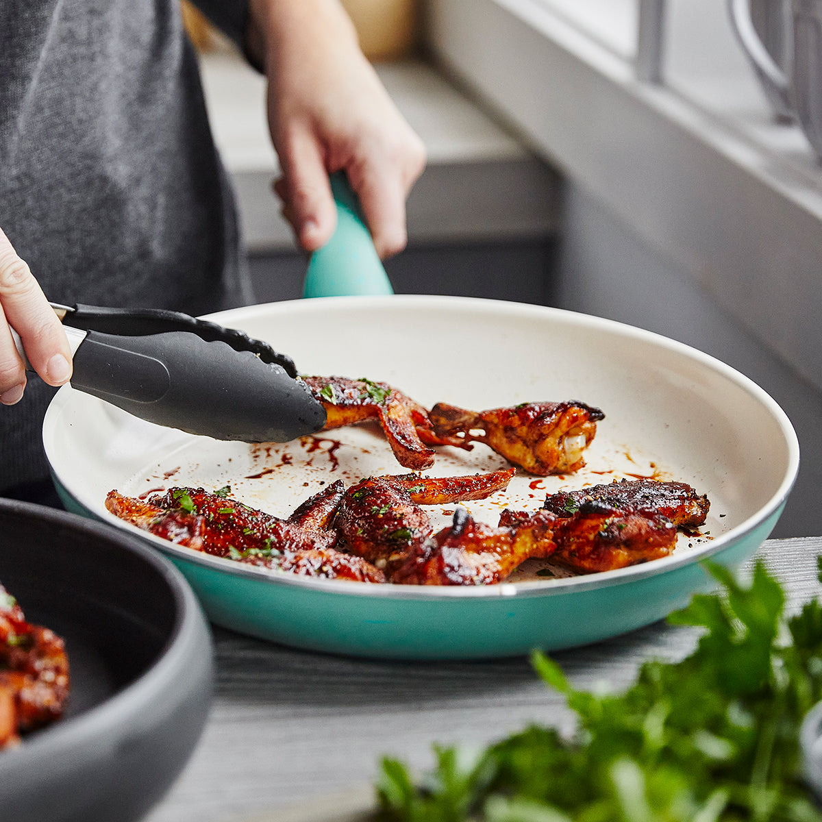 Rio Ceramic Nonstick 7", 9.5" and 11" Frypan Set | Turquoise