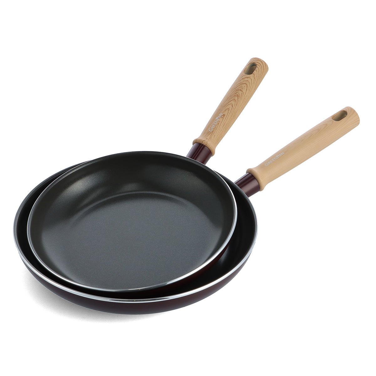 Hudson Ceramic Nonstick 9.5" and 11" Frypan Set | Merlot