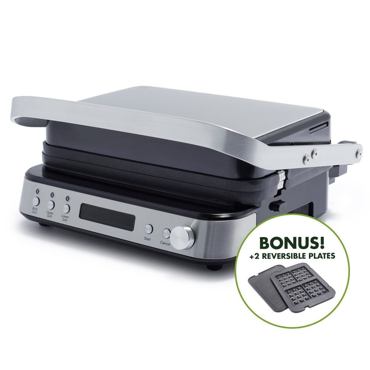 Ceramic Nonstick 3-in-1 Grill, Griddle & Waffle Maker | Stainless Steel