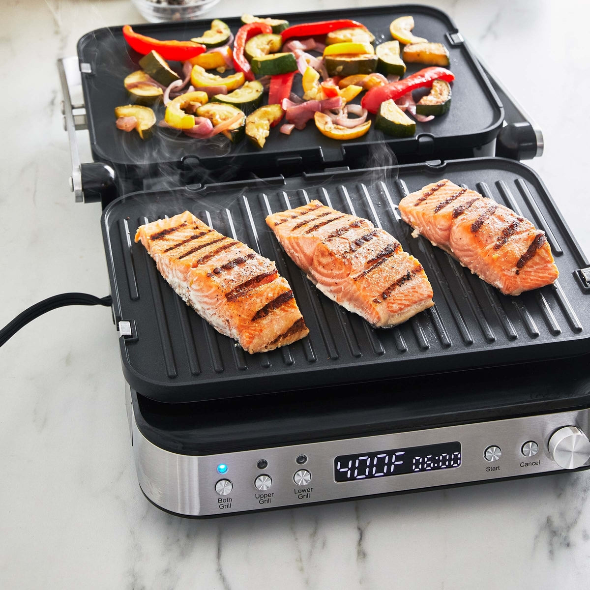 Ceramic Nonstick 3-in-1 Grill, Griddle & Waffle Maker | Stainless Steel