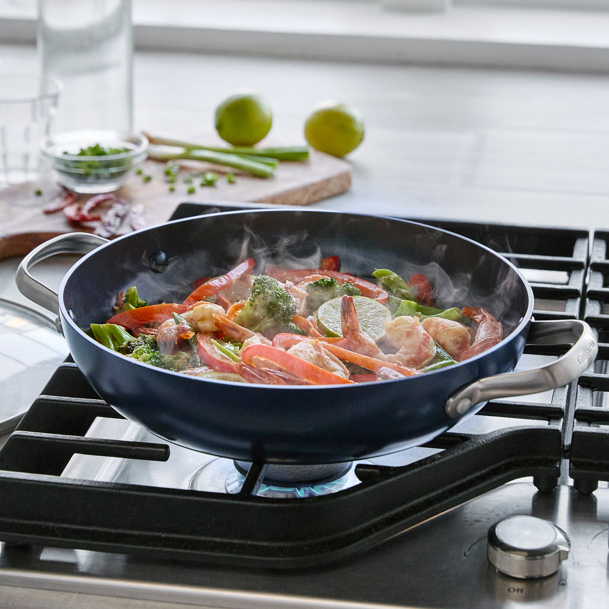 Valencia Pro Ceramic Nonstick 11" Everyday Pan with Lid | Midnight Blue