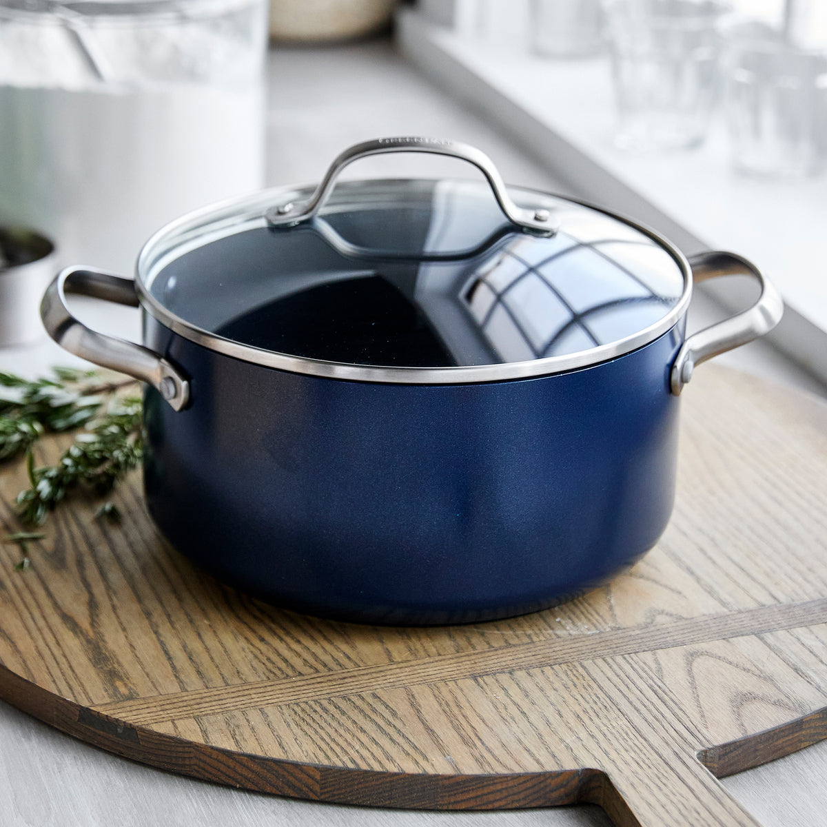 Valencia Pro Ceramic Nonstick 7-Piece Cookware Set | Midnight Blue