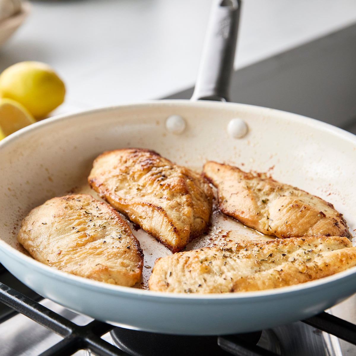 Padova Ceramic Nonstick 8", 10" and 12" Frypan Set | Light Blue