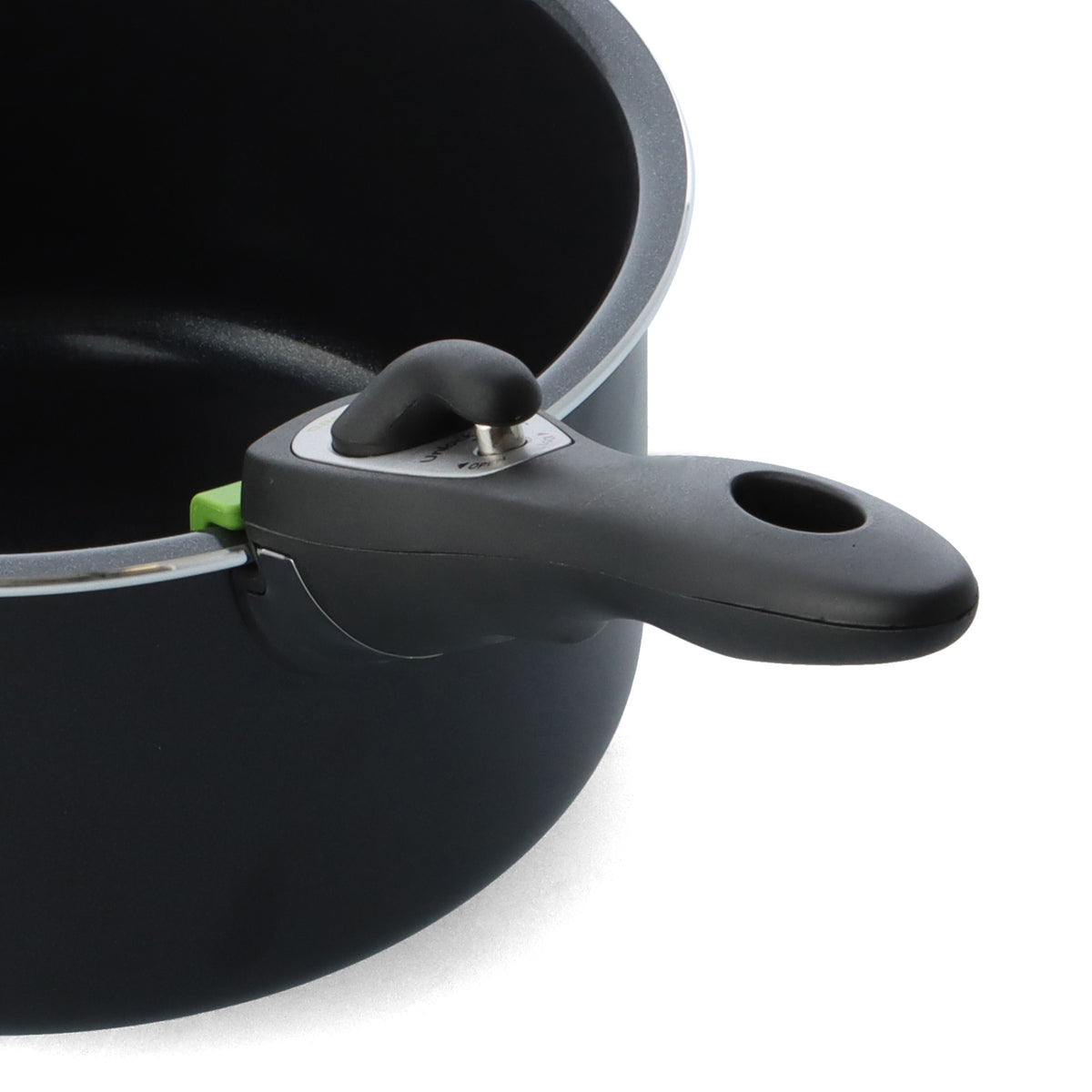 GreenPan Clip Series Ceramic Nonstick 3-Piece Saucepan Set with Removable Handle - 1.7 and 3.3 qts. Black