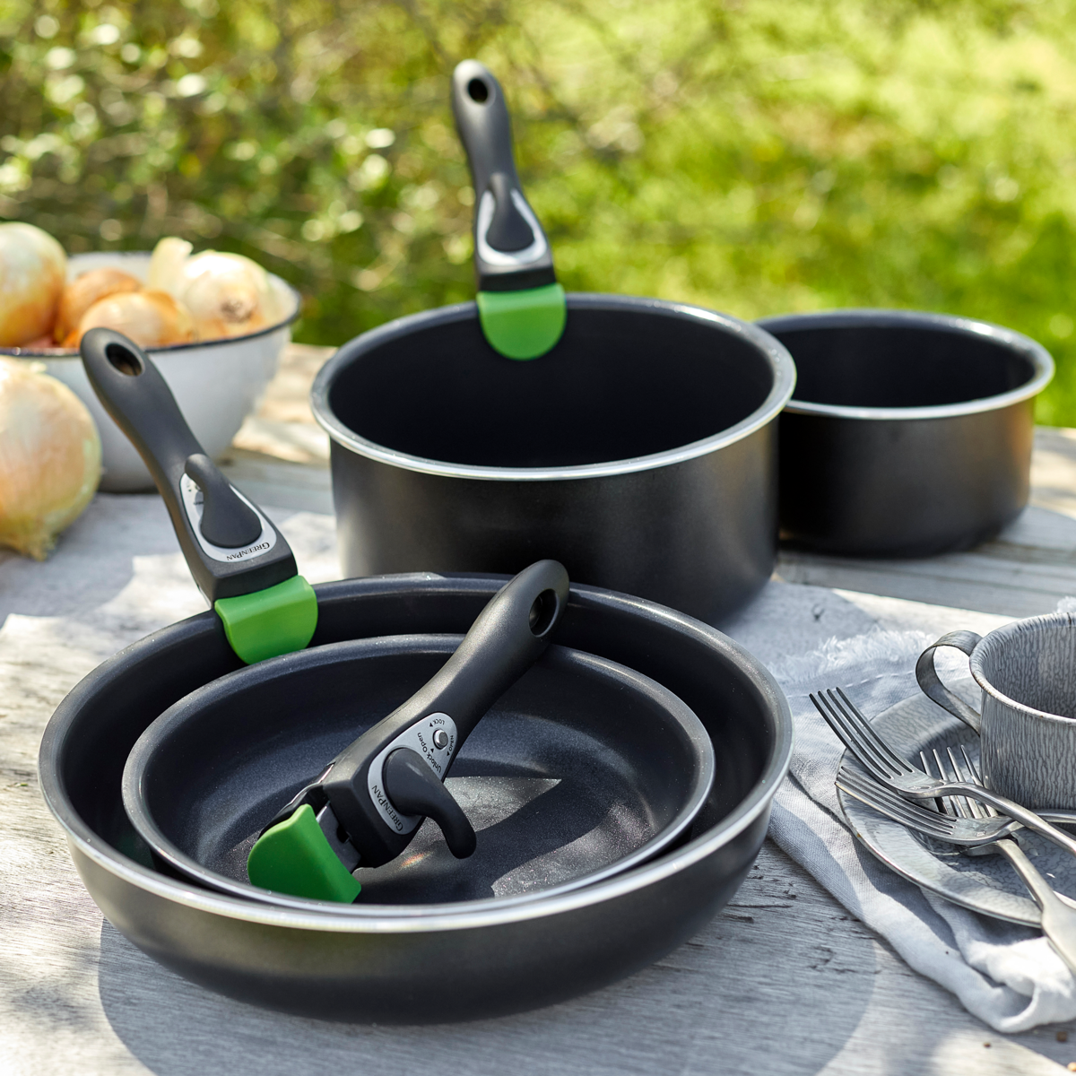 Southern Living by GreenPan Ceramic Nonstick Tri-Ply Stainless Steel 12-Piece Cookware Set