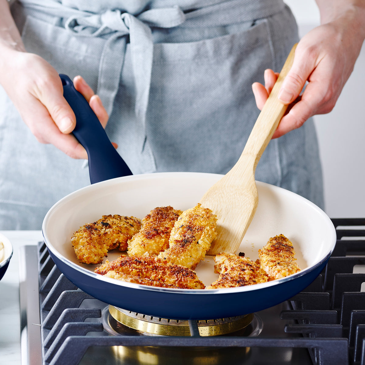 Rio Ceramic Nonstick 7", 9.5" and 11" Frypan Set | Navy