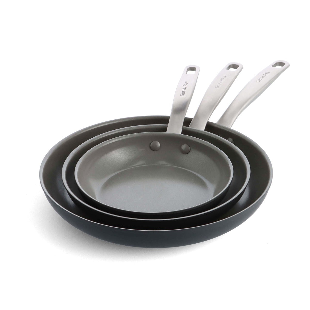 GreenPan™ Premiere Stainless-Steel Ceramic Nonstick Fry Pan, 8