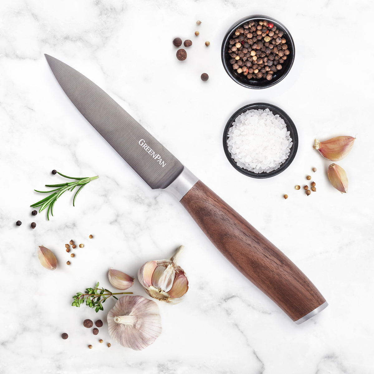 Premiere Titanium Cutlery 4" Paring Knife with Walnut Handle