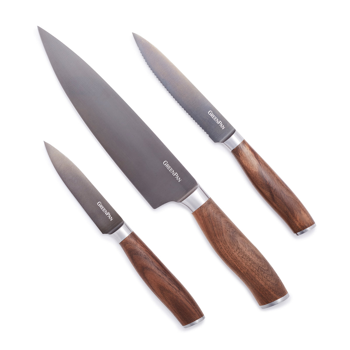 Material 3-piece Kitchen Knife Set In Cool Neutral