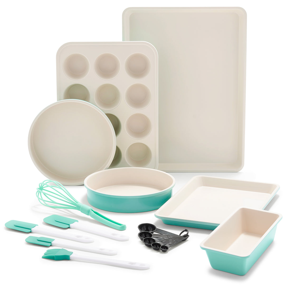 GreenLife Ceramic Nonstick 4-Piece Bakeware Set, Turquoise