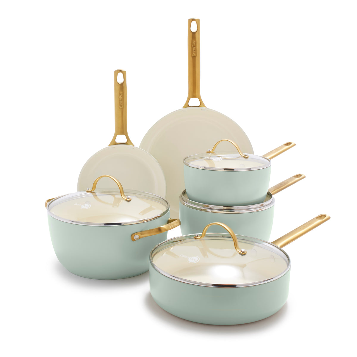 GreenPan - Reserve Ceramic Nonstick 10-Piece Cookware Set - Blush