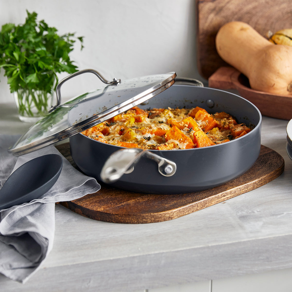 Valencia Pro Ceramic Nonstick 4.5-Quart Sauté Pan with Lid