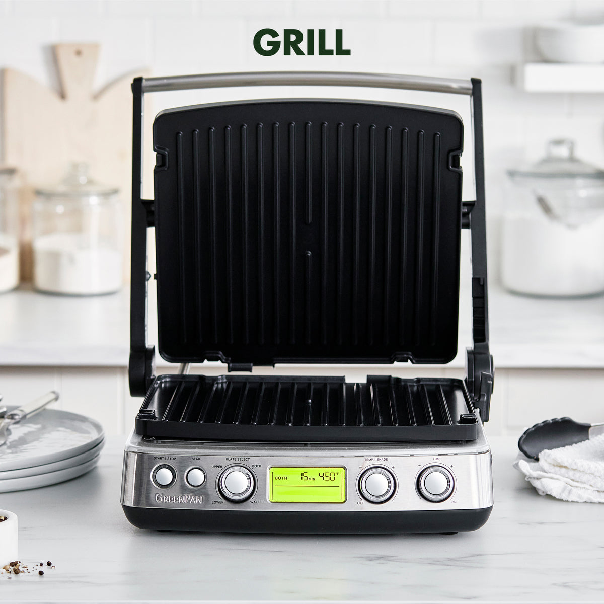 Elite Multi Grill, Griddle & Waffle Maker | Premiere Stainless Steel