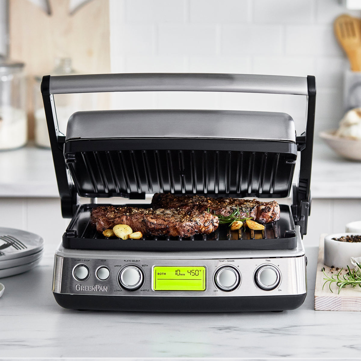 Elite Multi Grill, Griddle & Waffle Maker | Premiere Stainless Steel