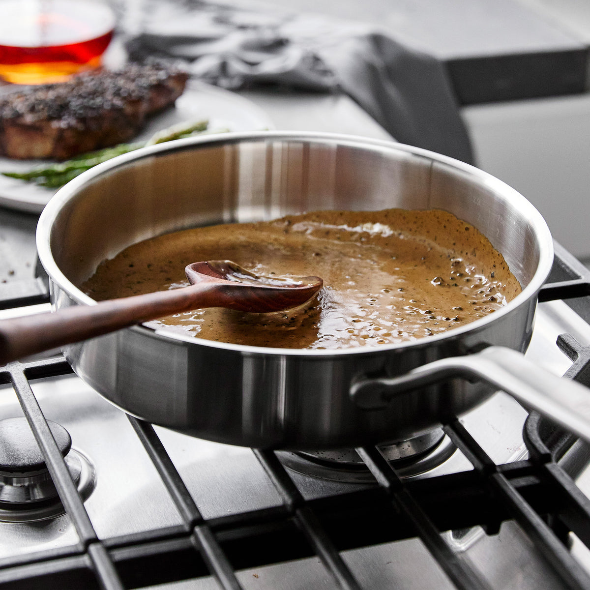 Merten & Storck Stainless Steel 3.5-Quart Sauté Pan with Lid