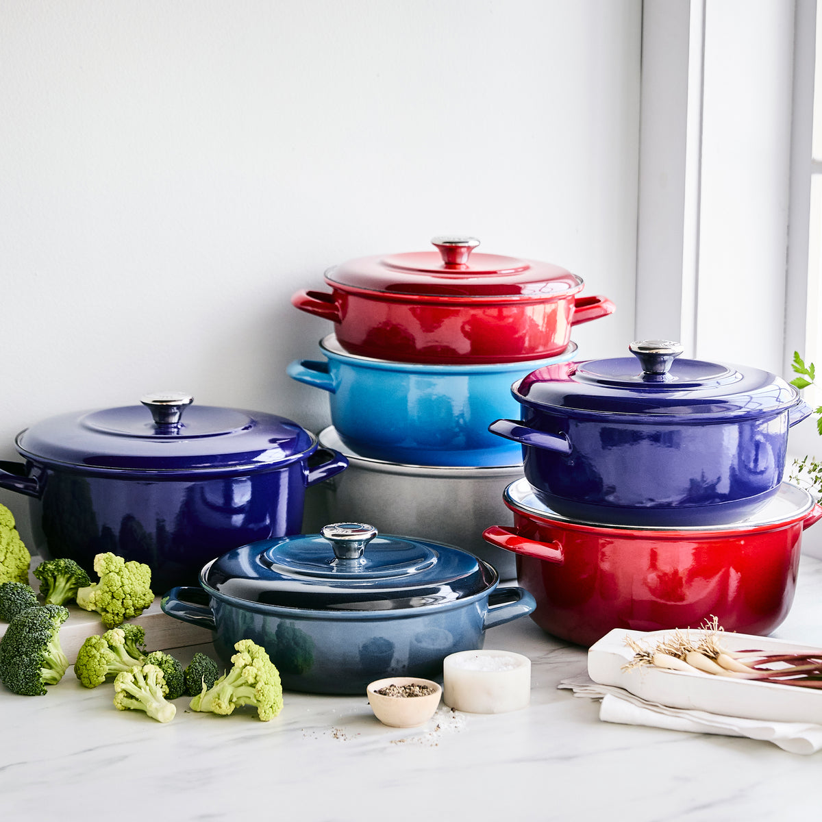 4 Colors Enamel Pot Cast Iron Saucepan Pots for Kitchen Cooking