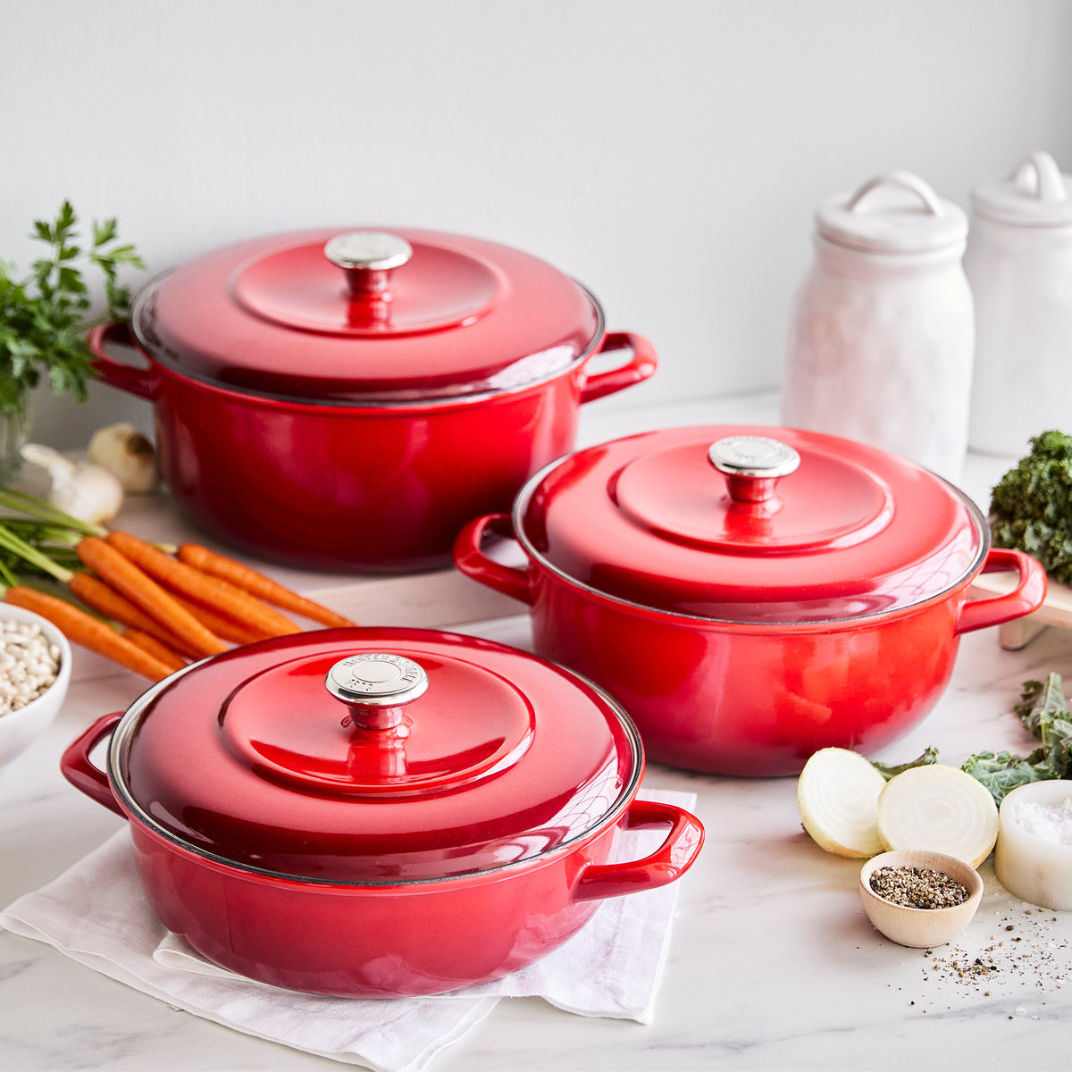 Merten & Storck Enameled Iron 1873 Dutch Oven, 7-Quart | Foundry Red