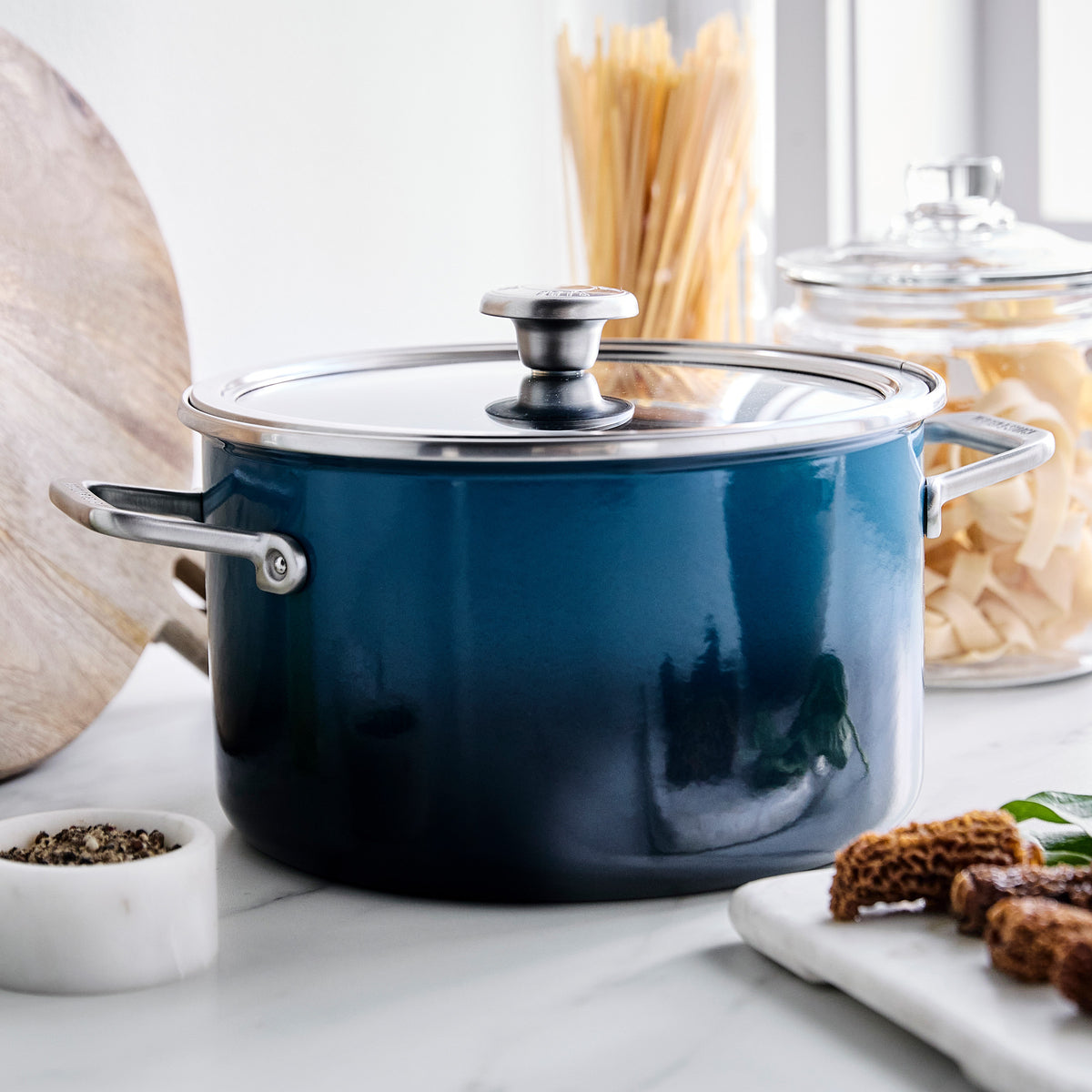 Merten & Storck Steel Core Enameled 6-Quart Stockpot with Lid | Aegean Teal