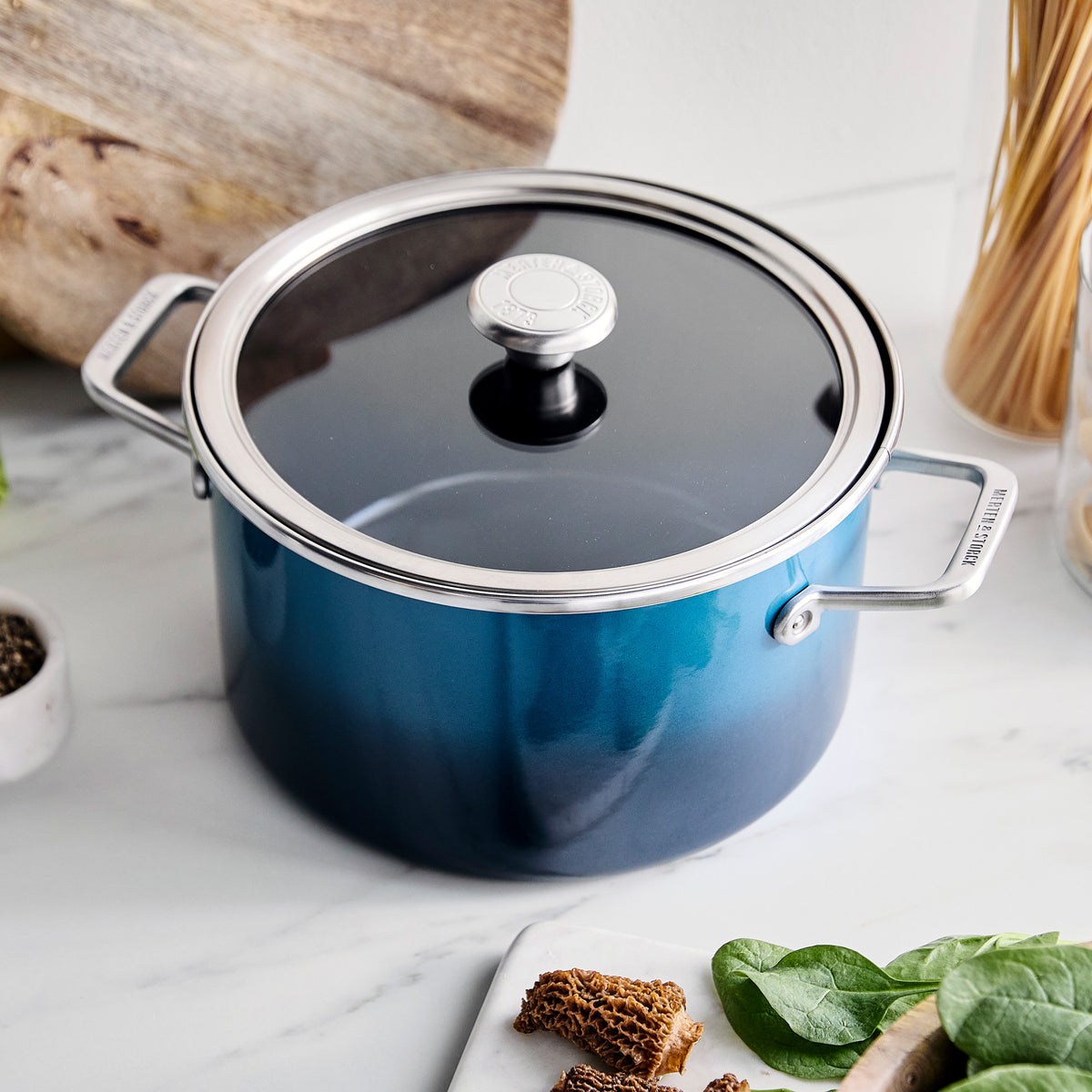 Merten & Storck Steel Core Enameled 6-Quart Stockpot with Lid | Aegean Teal