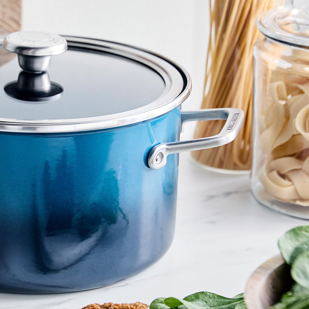 Merten & Storck Steel Core Enameled 6-Quart Stockpot with Lid | Aegean Teal