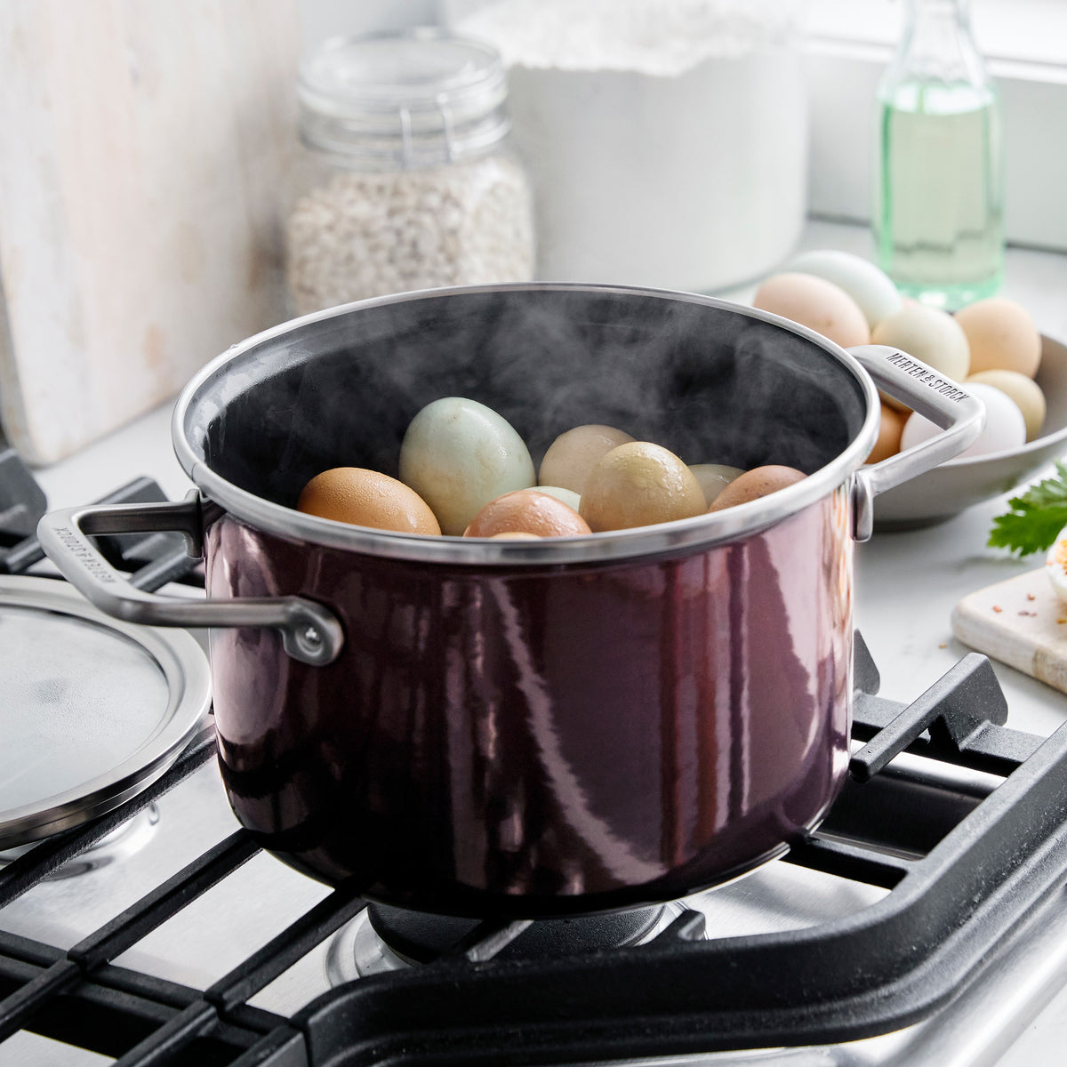 Merten & Storck Steel Core Enameled 6-Quart Stockpot with Lid | Chocolate Truffle