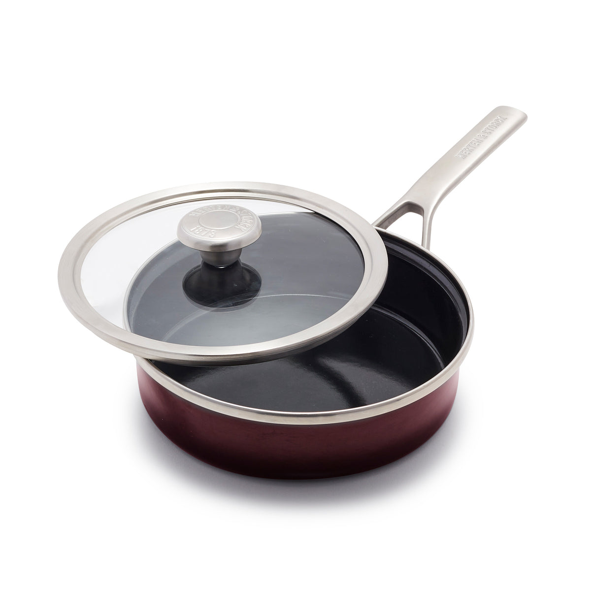 Merten & Storck Steel Core Enameled 2-Quart Sauté Pan with Lid | Chocolate Truffle