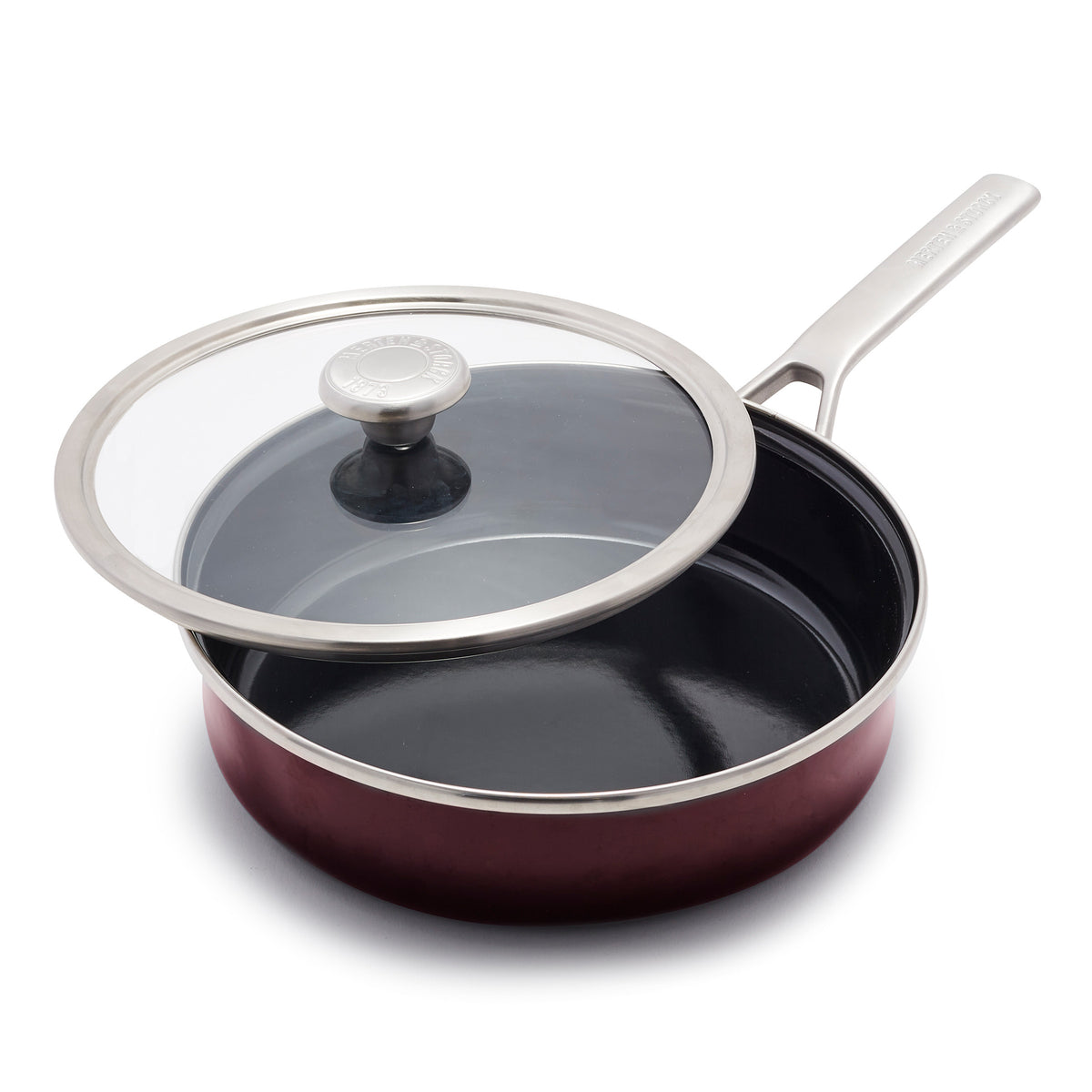 Merten & Storck Steel Core Enameled 3-Quart Sauté Pan with Lid | Chocolate Truffle