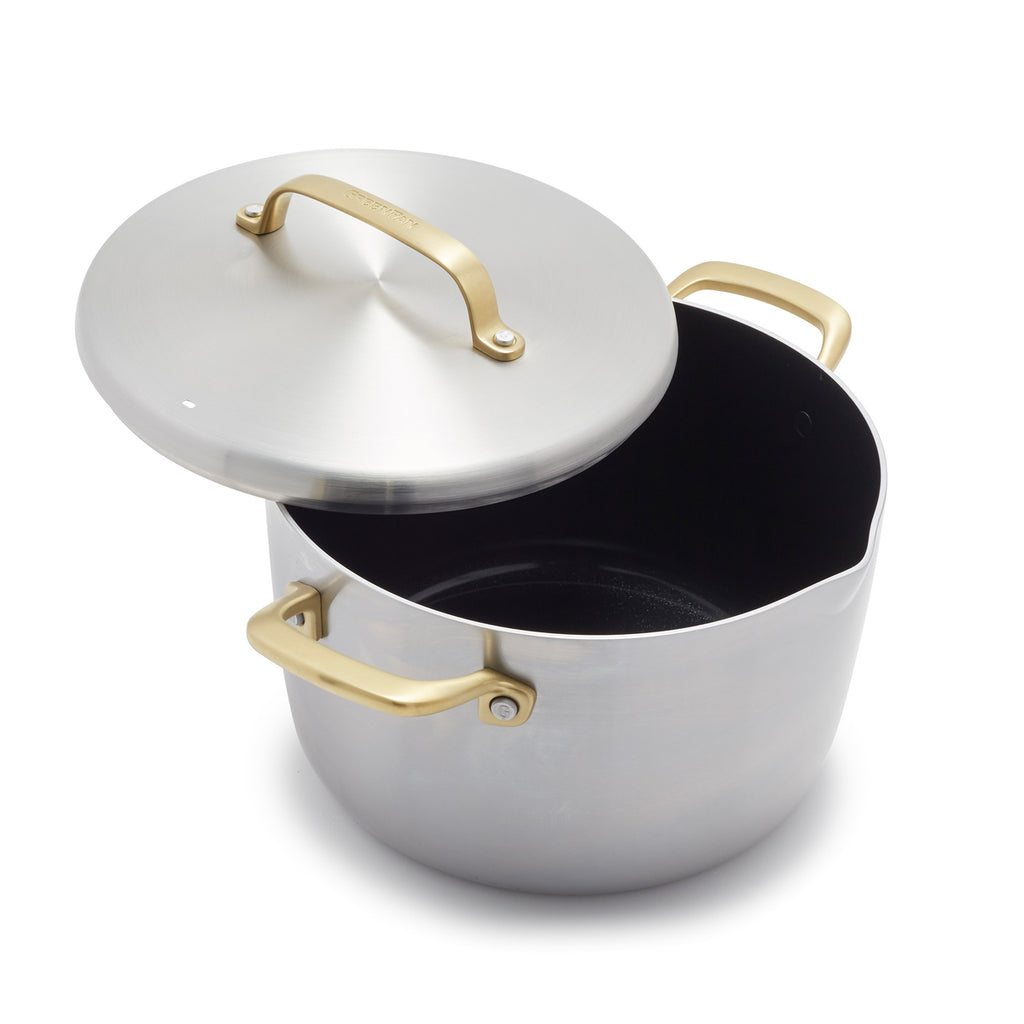 GP5 Stainless Steel 4-Quart Sauté Pan with Lid | Champagne Handles