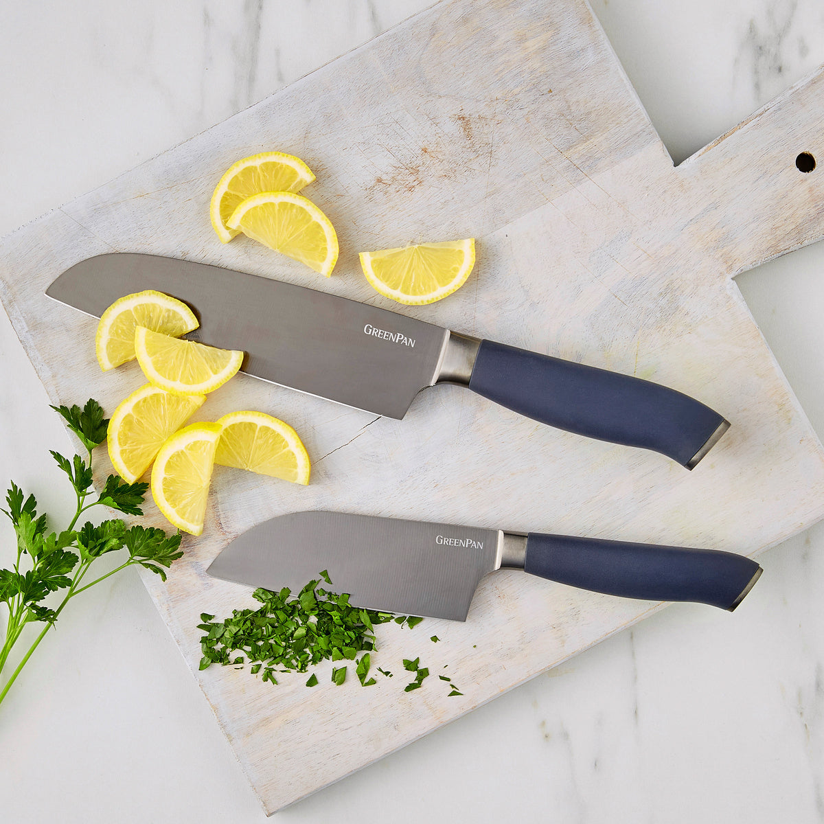 Titanium Cutlery 2-Piece Santoku Knife Set