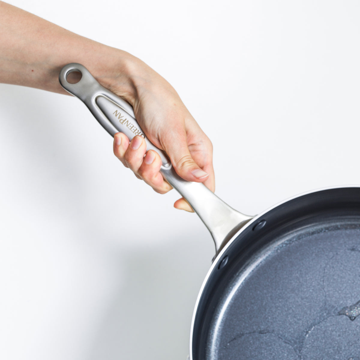 TriClad Ceramic Nonstick 5-Quart Sauté Pan with Lid and Helper Handle