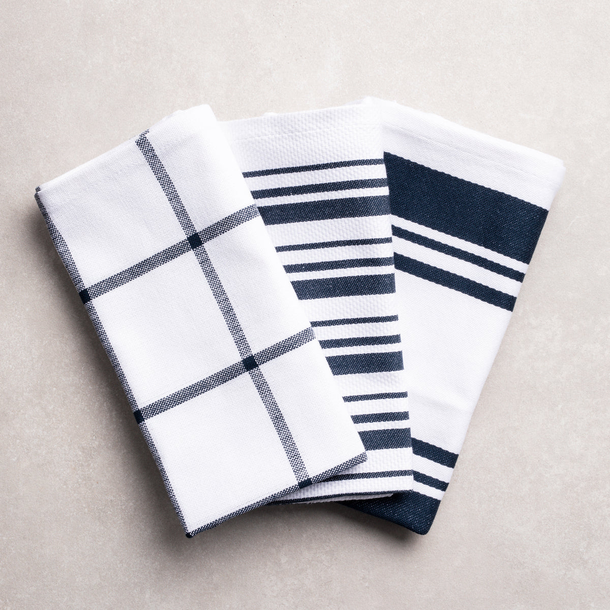 3-Piece Organic Cotton Kitchen Towel Set | Blue