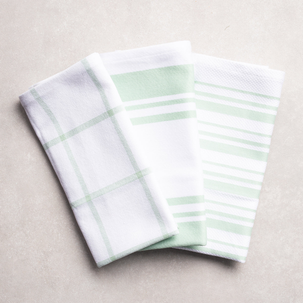 3-Piece Organic Cotton Kitchen Towel Set | Green