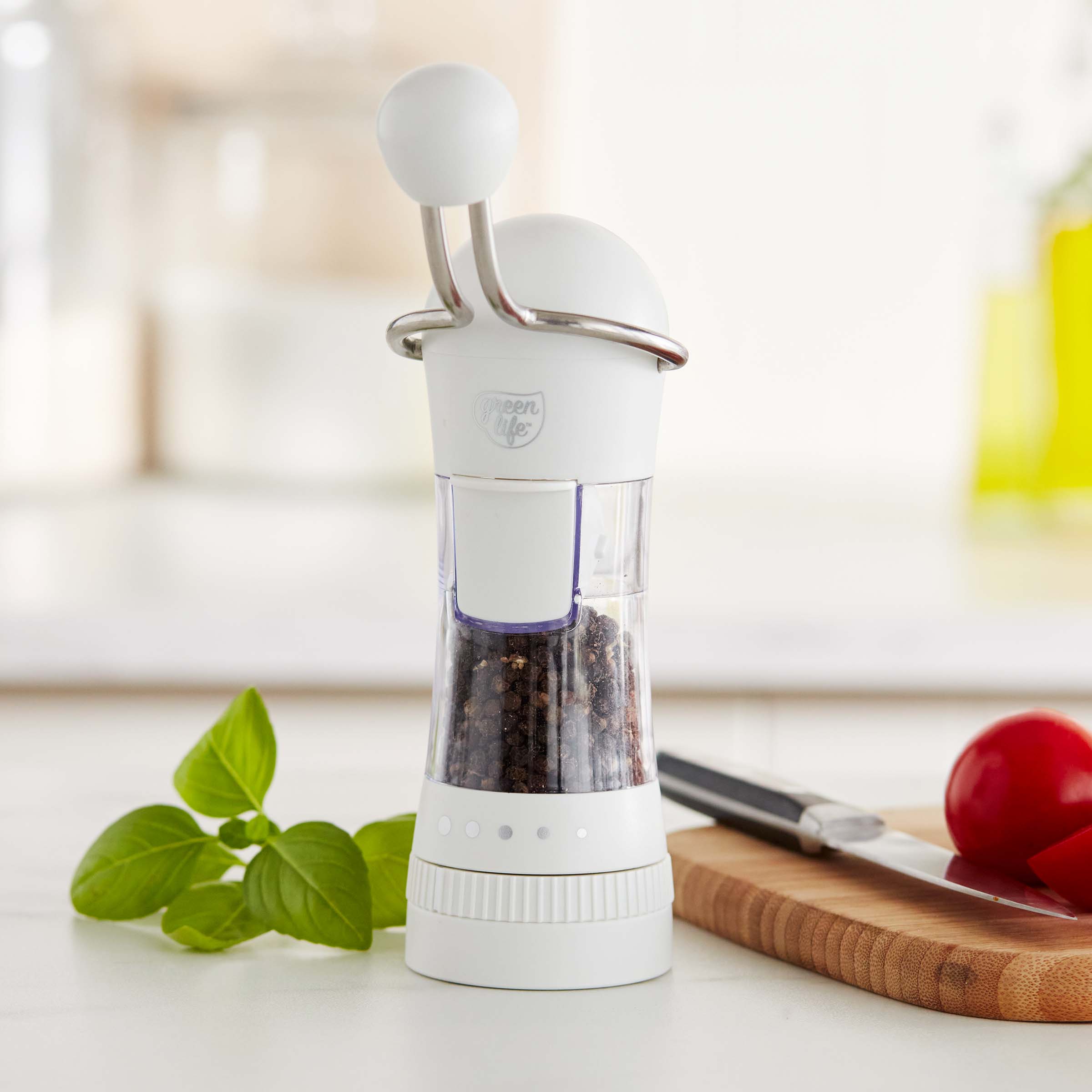 Greenco Automatic Electric Pepper Mill and Salt Grinder, Stainless Steel 